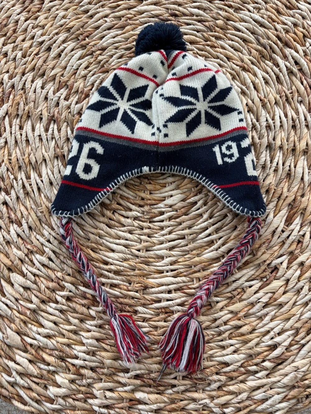 Old Time Hockey NY Rangers Tobaggan Beanie Fair Isle Hat - Picture 4 of 8